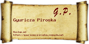 Gyuricza Piroska névjegykártya